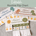 Printable dinosaur daily routine flip chart for Boys & Reward Chart