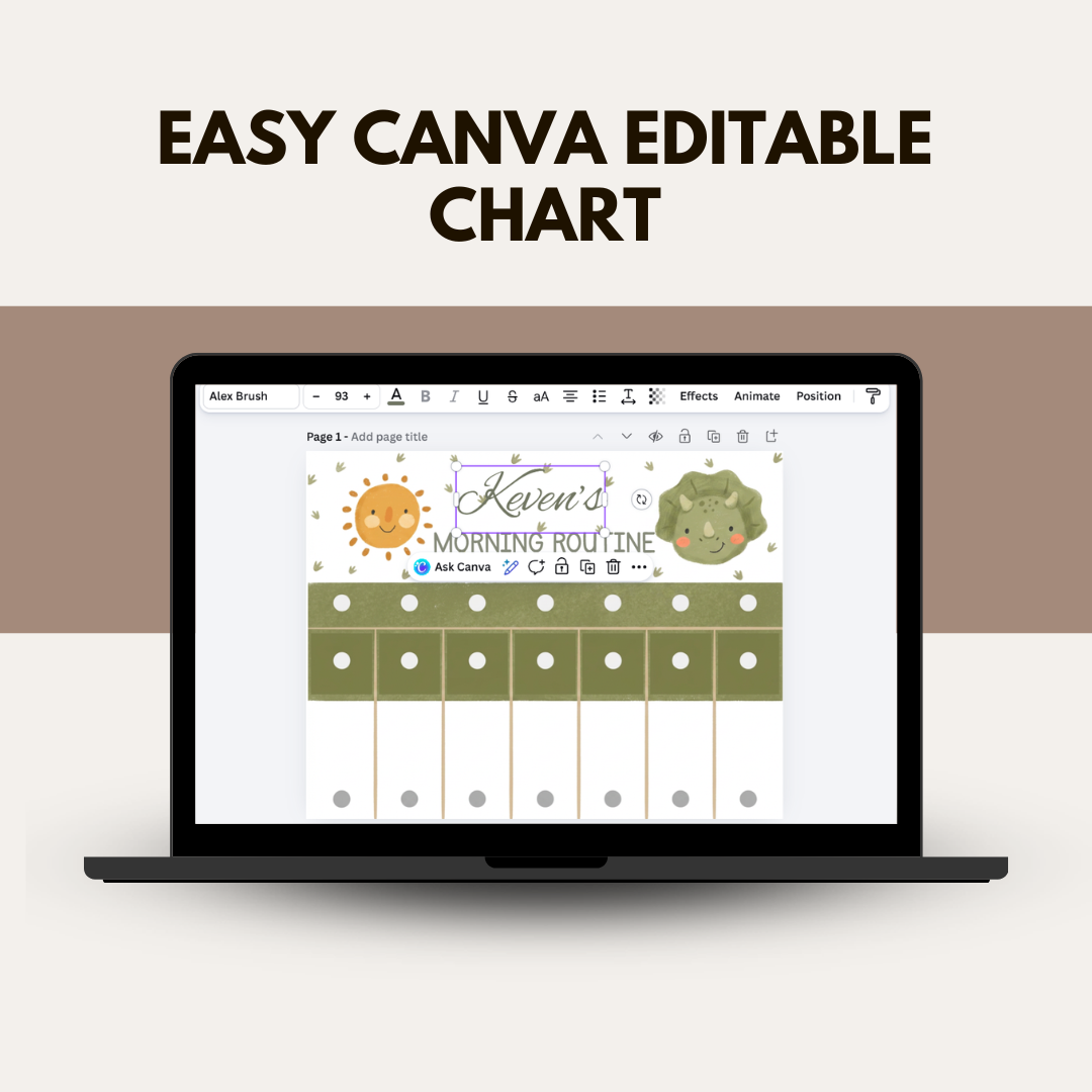 Printable dinosaur daily routine flip chart for Boys & Reward Chart